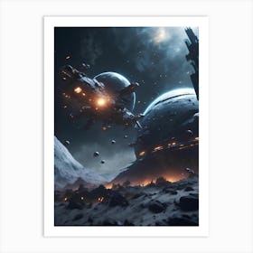 Spaceships In Space 2 Art Print