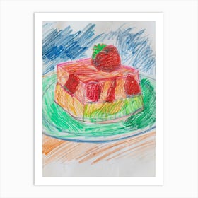 Jellies Fruit Dessert Scribble 1 Art Print