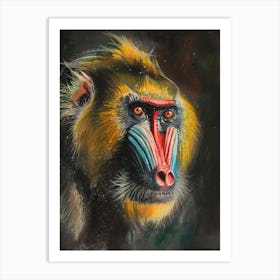 Mandrill Pastel Watercolour 1 Poster