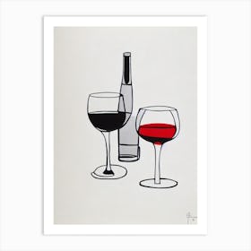 Corvina Picasso Line Drawing Cocktail Poster Art Print
