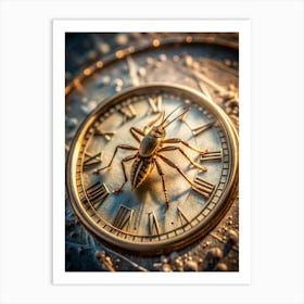 A Clock Face Frozen In Time Captured From The Per (1) Art Print