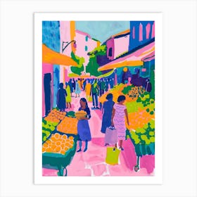 Matisse Inspired, Fruit Market, Fauvism Style Art Print