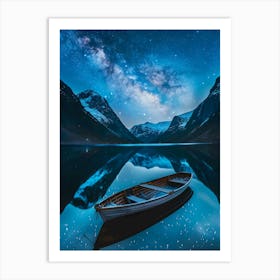 Starry Night in the lake Art Print