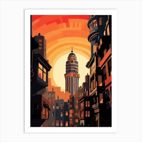 Galata Tower Pixel Art 3 Art Print
