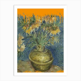 Orange Splash Collage Van Gogh Art Print