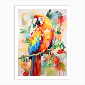 Bird Painting Collage Macaw 3 Art Print
