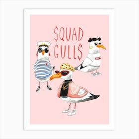 Squad Gulls Art Print