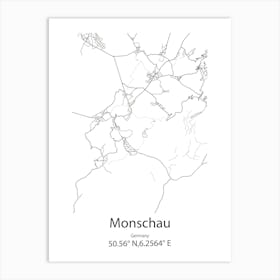 Monschau,Germany Minimalist Map Art Print