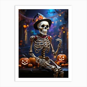 Halloween Skeleton 4 Art Print