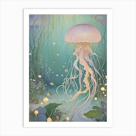 Pastel Glowing Jellyfish Art Print