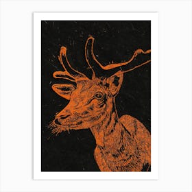 Deer Burning Bright Art Print