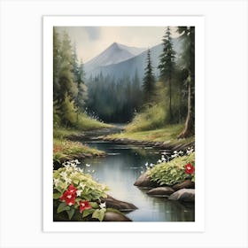 Canada River In The Woods Art Print