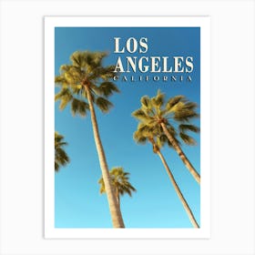 Vintage Los Angeles, California Palm Tree Travel Poster Art Print