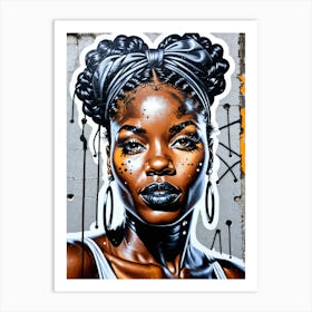 Graffiti Mural Of Beautiful Black Woman 384 Art Print