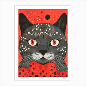 Polka Dot Cat Art Print