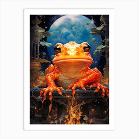 Frog Orange Art Print