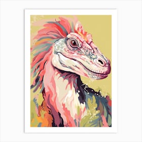 Colourful Dinosaur Dromaeosaurus 2 Art Print