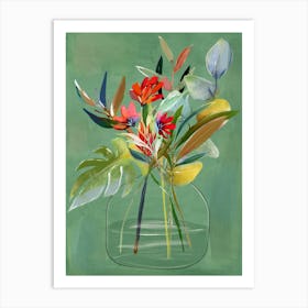 Minimal Art Vase With Flowers 7 Art Print