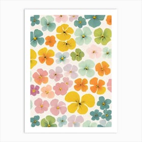 Pansy Pastel Floral 1 Flower Art Print