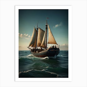 Sailing Ship In The Ocean Art Print