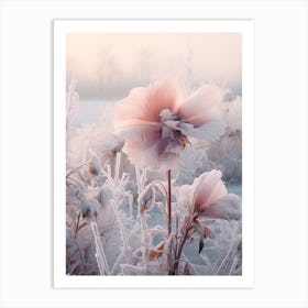 Frosty Botanical Hibiscus 4 Art Print