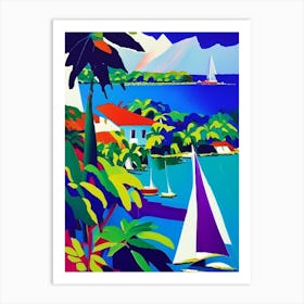 Mactan Island Philippines Colourful Painting Tropical Destination Art Print