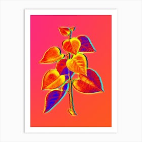 Neon Quaking Aspen Botanical in Hot Pink and Electric Blue Art Print