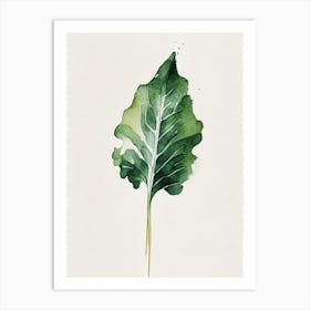 Turnip Leaf Minimalist Watercolour 2 Art Print