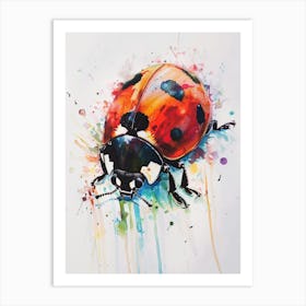 Ladybug Colourful Watercolour 1 Art Print