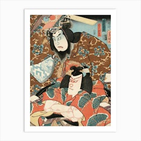 Fujiwara No Tokihira And Toneri Matsuōmaru From The Play Sugawara Denjū Tenarai Kagami By Utagawa Art Print