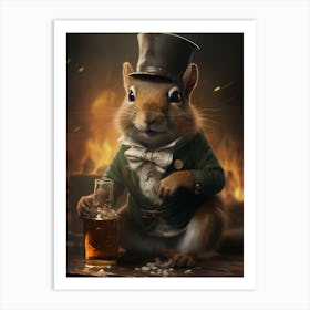 Irish Squirrel Art Print