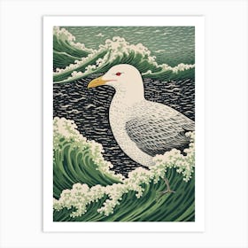 Ohara Koson Inspired Bird Painting Seagull 1 Art Print