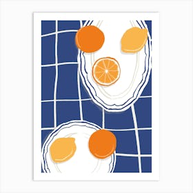 Food Illustration Oranges Preppy Contemporary Kitchen Art Print