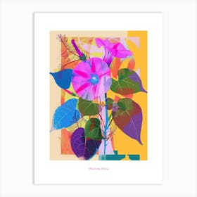 Morning Glory 7 Neon Flower Collage Poster Art Print