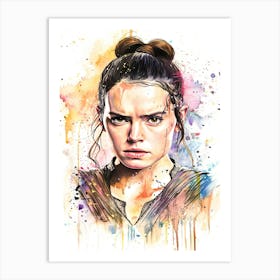 Rey From Star Wars Watercolor Art Print