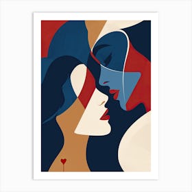 Love Is Like A Kiss, Abstract, Valentine's Day Art Print