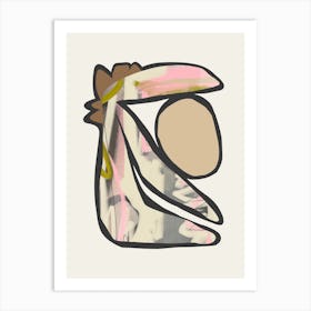 Funky Leaf Brown Pink Art Print