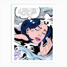 DROWNING GIRL Art Print