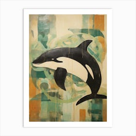 Matisse Style Orca Whale Collage Art Print