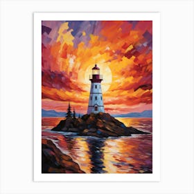 Sunset Lighthouse 16 Art Print