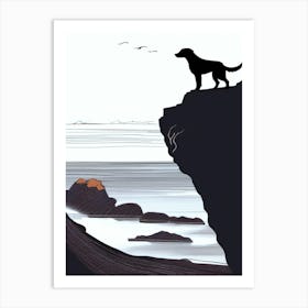 Dog On Cliff Art Print