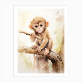 Monkey Painting Painting Watercolour 2 Art Print