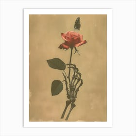 Skeleton Rose Art Print