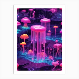 Psychedelic Jellyfish Print Art Print