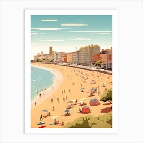 Brighton Beach, England, Graphic Illustration 2 Art Print