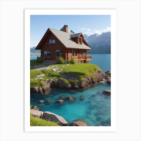 Beautiful House on the Lakeside 1 Art Print