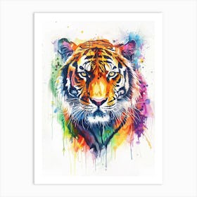 Bengal Tiger Colourful Watercolour 4 Art Print