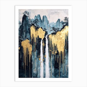 Alps Mountain Range Golden Peaks - Artistic Glamor Art Print