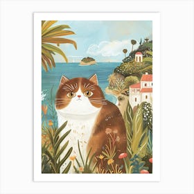 Scottish Fold Cat Storybook Illustration 2 Art Print