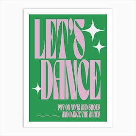 Let's Dance Bowie Lyrics Print Art Print
